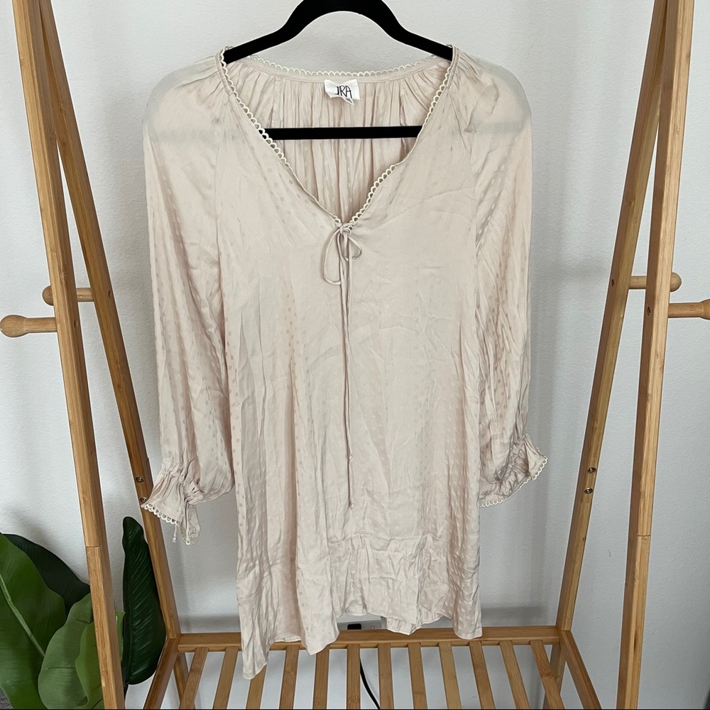 Cream colored satin dRA Los Angeles dress